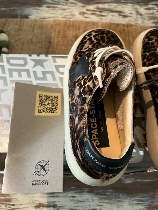 Golden Goose Leopard-Print Platform Sneakers with Black Star - Picture 4 of 4